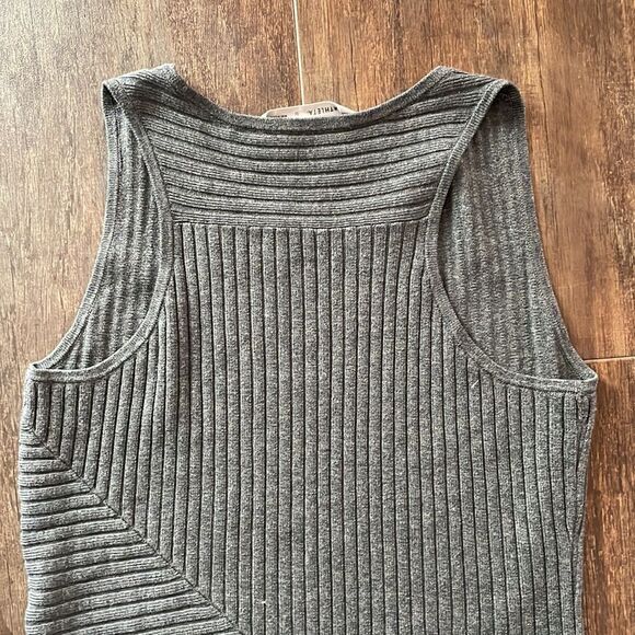 Athleta Charcoal Ribbed Sleeveless Sweater Dress - Picture 5 of 6